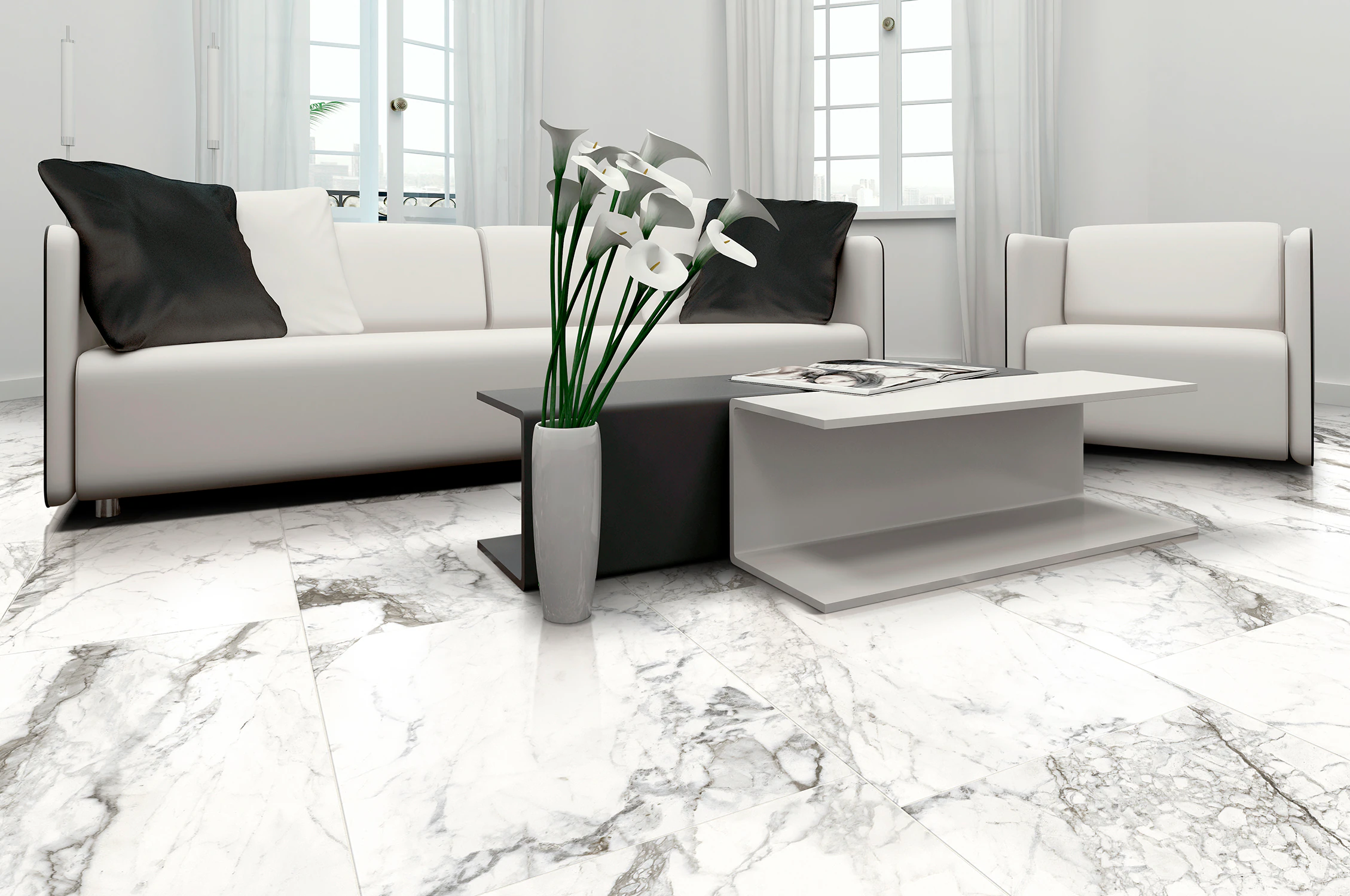 Decorative tile slab with natural textures