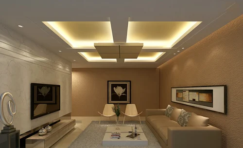 False ceiling with integrated LED lighting