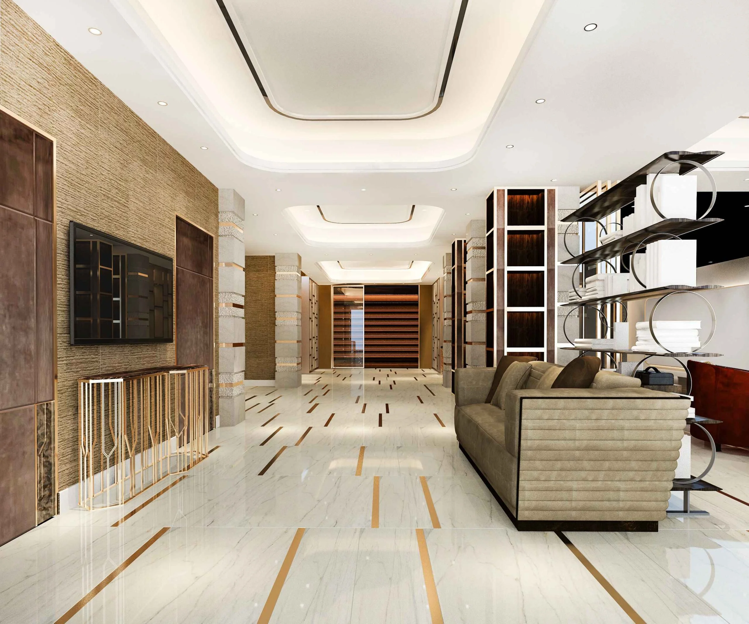 Sleek showroom with modern decor